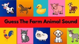 Guess the farm animal sounds quiz for kids