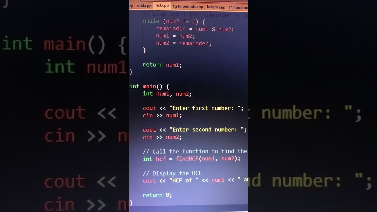 hcf in c++ #coders #codingninja #codinglife #codelife #codemasters #coding #code #cpp #coders