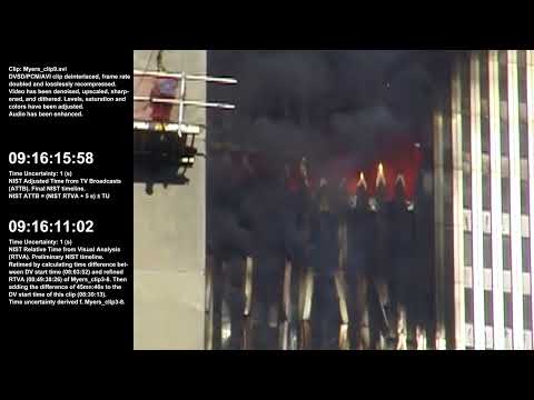 9:16:04am - 9:16:22am / WTC-1 E Face / Raw Video by Scott Myers - Part 4 of 5