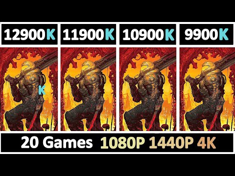 Intel I9 12900K vs 11900K vs 10900K vs 9900K | Tested 20 Games |