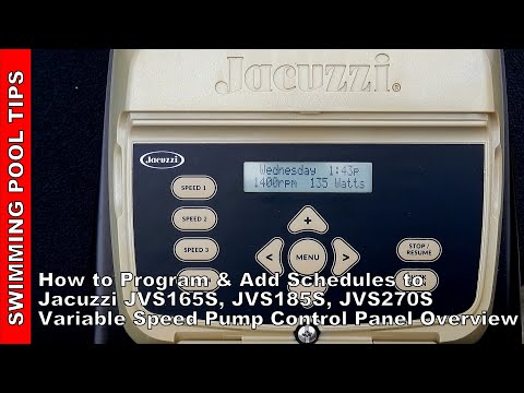 Jacuzzi JVS165S, JVS185S & JVS270S Variable Speed Pump Control Panel Set Up and Programming Video
