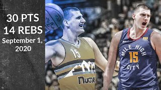 Nikola Jokic 30 PTS 14 REBS 4 AST |Nuggets vs Jazz| NBA Playoffs 9/01/20