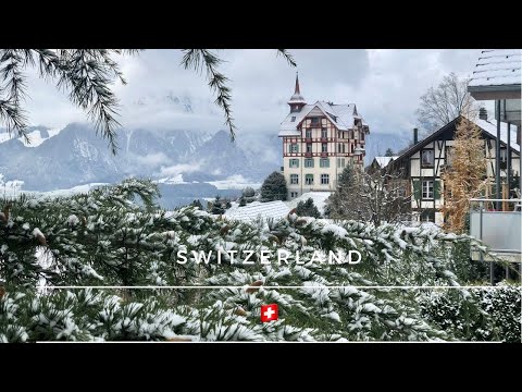 Goldiwil - Switzerland 🇨🇭 Swiss Village | SNOWY DAY ❄️❄️⛄️