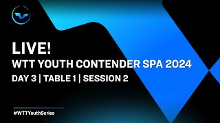 LIVE! | T1 | Day 3 | WTT Youth Contender Spa 2024 | Session 2