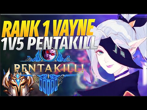 RANK 1 VAYNE GETS 1V5 PENTAKILL IN CHALLENGER | LEAGUE OF LEGENDS SEASON 12 - PRESEASON 2022