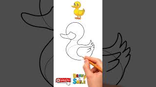 How to Draw a Duck Easy Step by Step for Beginners I Using basic shapes #easydrawing #drawingforkids