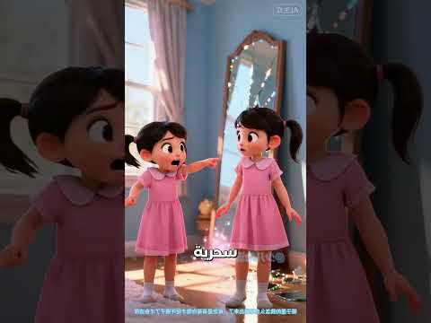 🪞 لغز المرآة المحطمة! شاهد صدمة الطفل عندما اكتشف سر أخته داخل الزجاج | قصص روعة ✨ #شورت