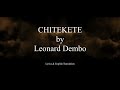 Chitekete (Lyrics with English Translation)