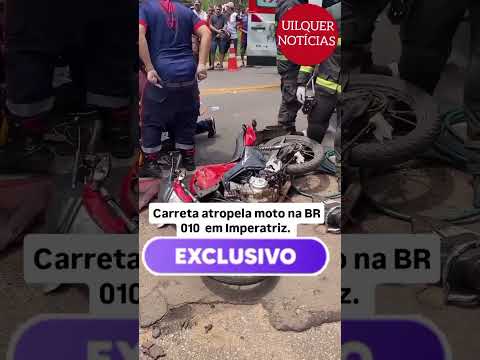 Carro atropela moto na BR-010,em Imperatriz, Maranhão,a mulher foi levada pelo SAMU
