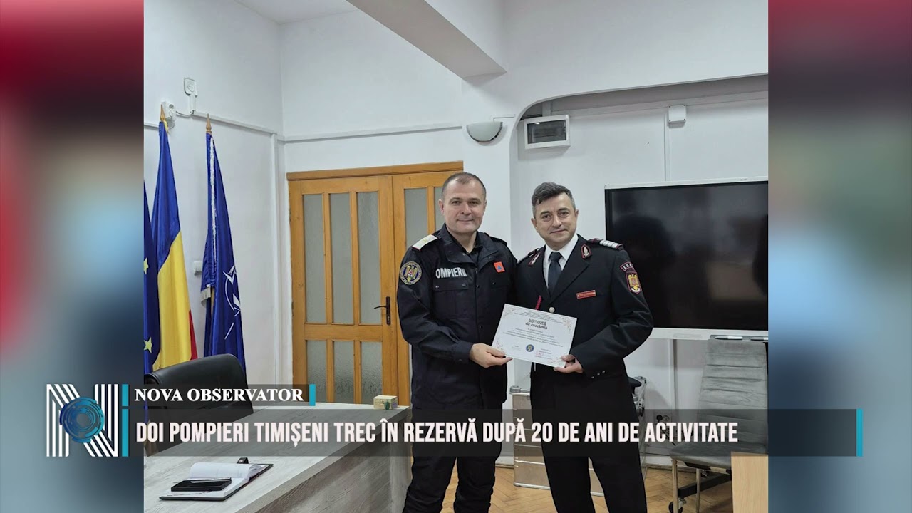 Doi pompieri timișeni trec în rezervă după 20 de ani de activitate