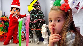 Ruby and Bonnie Elf on the Shelf Slime Challenge