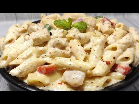 White Sauce Chicken Pasta Recipe❗Without Cream❗ Creamy & Cheesy White Sauce Pasta❗Cook with Nikhat