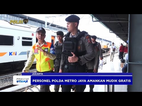 POLRI AMANKAN MUDIK GRATIS JAWA TENGAH DI STASIUN SENEN