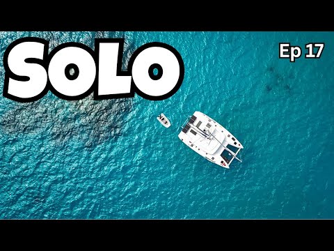 First time Solo Sailing 42 ft Catamaran - 8 knots full sails out !