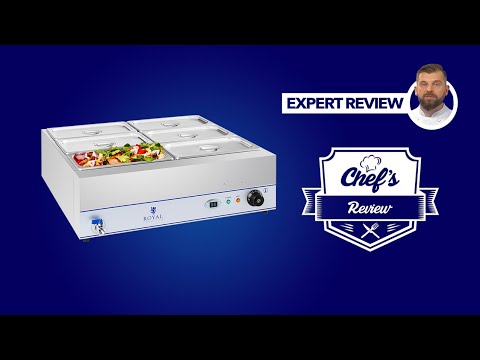 Vidéo - Bain-marie - 2 000 W - 6 x 1/3 GN - Robinet de vidange