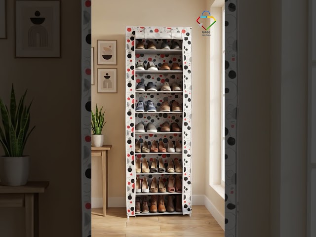 دولاب احذية قماش منقط 10 دور 58*30*158 سم