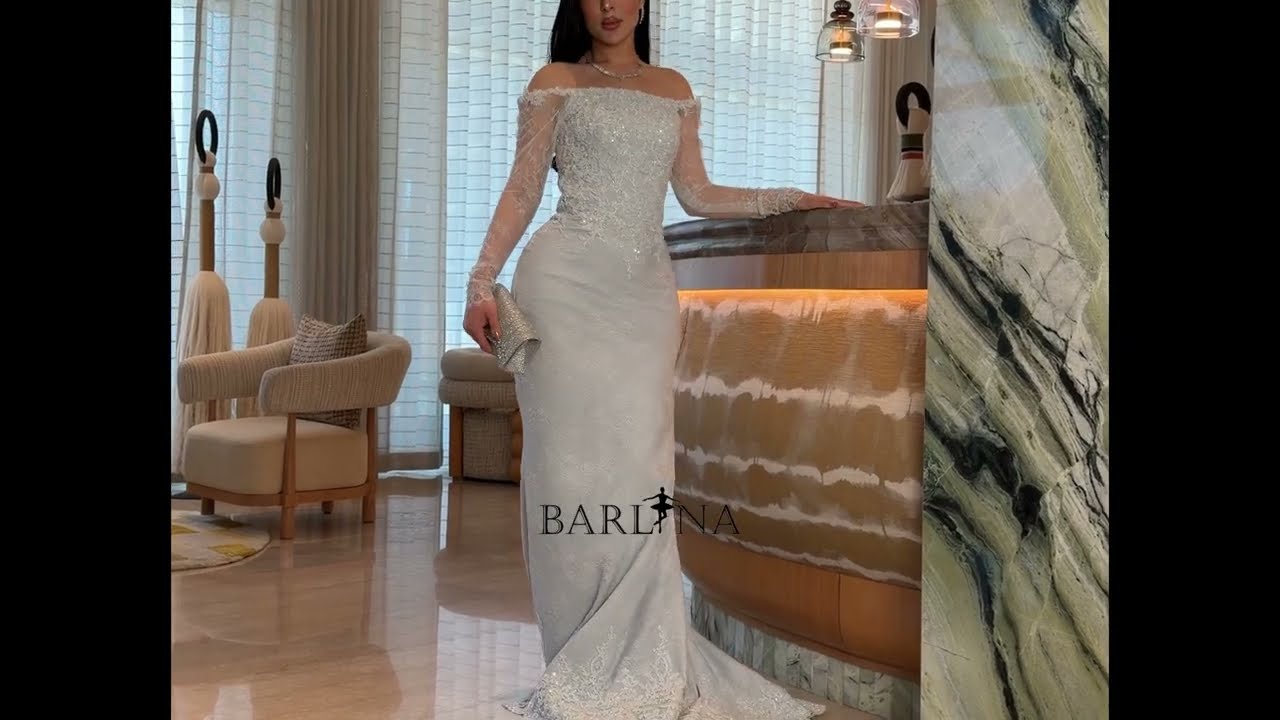 فستان دانتيل سهرة سماوي ثلجي - 3XL