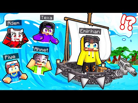 En Güvenlikli GEMİ Devasa TSUNAMİYE Karşı! 🌊 | Minecraft
