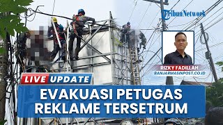 Evakuasi Pria Tanpa Identitas Tersetrum saat Pasang Baliho di Banjarbaru, Alami Luka Bakar