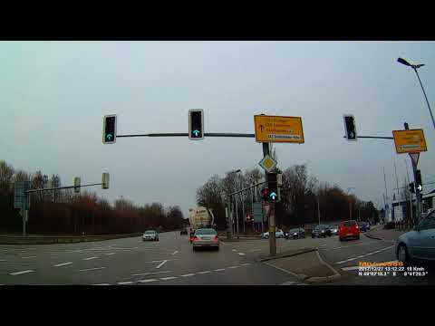 D: Stadt Bretten. Landkreis Karlsruhe. Fahrt auf der B35 in Richtung Knittlingen. Dezember 2017