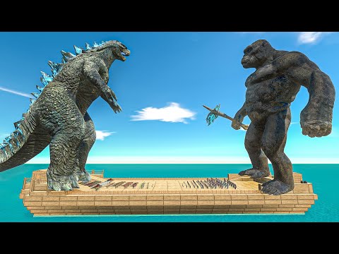 Dinosaurs + Godzilla vs King Kong + Mutant Primates - Animal Revolt Battle Simulator