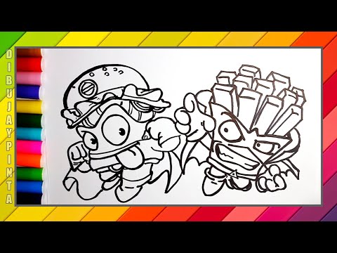 Dibuja y Colorea SUPERZINGS 🍔🍟| Cómo dibujar y Colorear SUPERZINGS fácil | 🌈Dibujos para Niños🌈