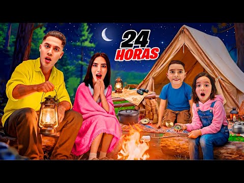 24 Hours CAMPING in the FOREST