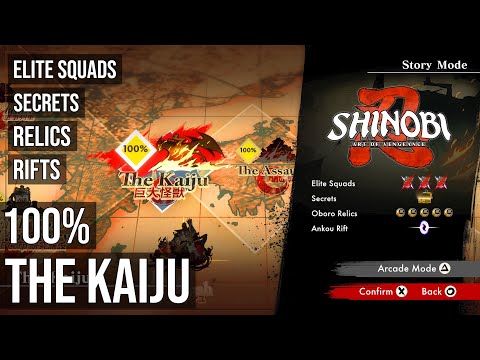 SHINOBI: Art of Vengeance - The Kaiju - All Collectibles (Secrets, Squads, Relics, Rift)