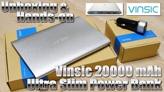 Vinsic 20.000 mAh Ultra Slim Power Bank [HANDS ON & UNBOXING] Charge 10 times, Overcharge Protection