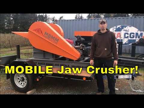 Mobile 8"x 12" Jaw Crusher on a Trailer Powered by Honda Engine