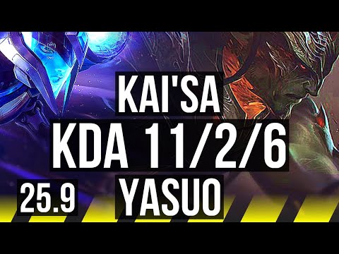 KAI'SA & Poppy vs YASUO & Fiddlesticks (ADC) | 11/2/6, Legendary | EUW Master | 25.9