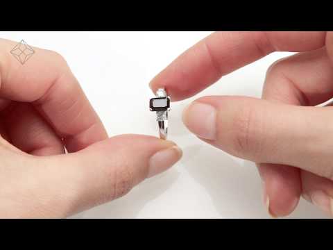 N3925Y - Sapphire 7 x 5mm And Diamond 18K White Gold Ring