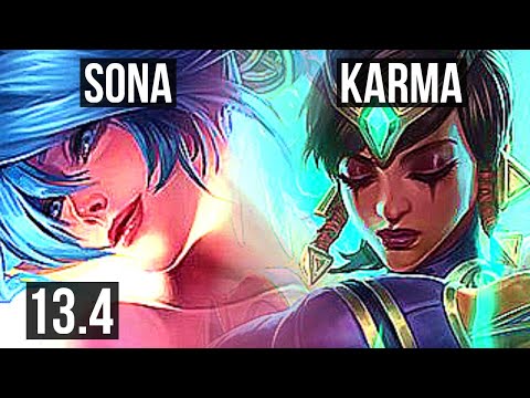 SONA & Caitlyn vs KARMA & Xayah (SUP) | 3/1/13, 2.4M mastery, 700+ games | KR Master | 13.4