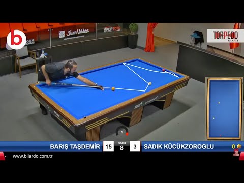 BARIŞ TAŞDEMİR vs SADIK KÜCÜKZOROGLU | 3 Cushion Billiards TURKIYE Championship Stage 3 ANKARA 2023