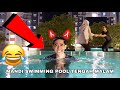MANDI SWIMMING POOL TENGAH MALAM TARIK ILIYA MASUK KOLAM