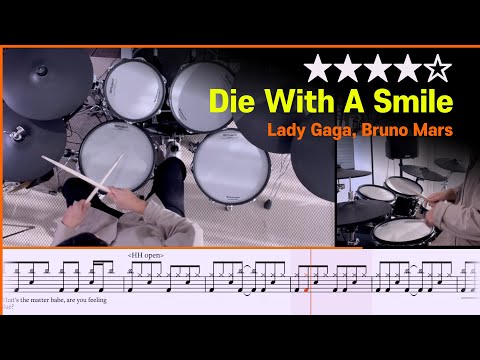 [Lv.17] Die With A Smile - Lady Gaga, Bruno Mars | Drum cover with sheet music