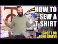 How To Sew A T Shirt Short Or Long Sleeve Introduction To Knit Fabrics Sewing For Beginners