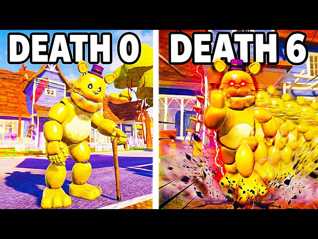 EVERY DEATH DOUBLES FREDBEAR'S SPEED IN HELLO NEIGHBOR (1,000,000X SPEED)