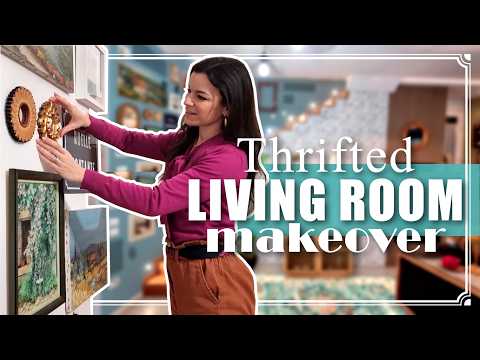 LIVING ROOM MAKEOVER | Vintage, Thrifted, Eclectic Style