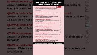Civil Engineering Interview Questions and Answers | Civil Engineer Interview Questions and Answers