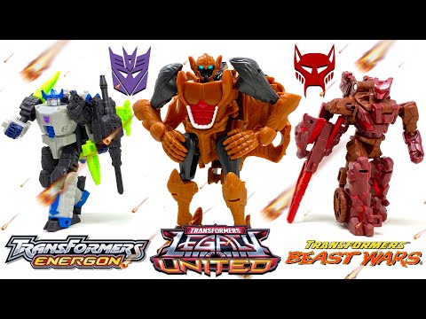 Transformers LEGACY United WAVE 1 Core Class TASMANIA KID, ENERGON MEGATRON &amp; BOULDERCRASH Review