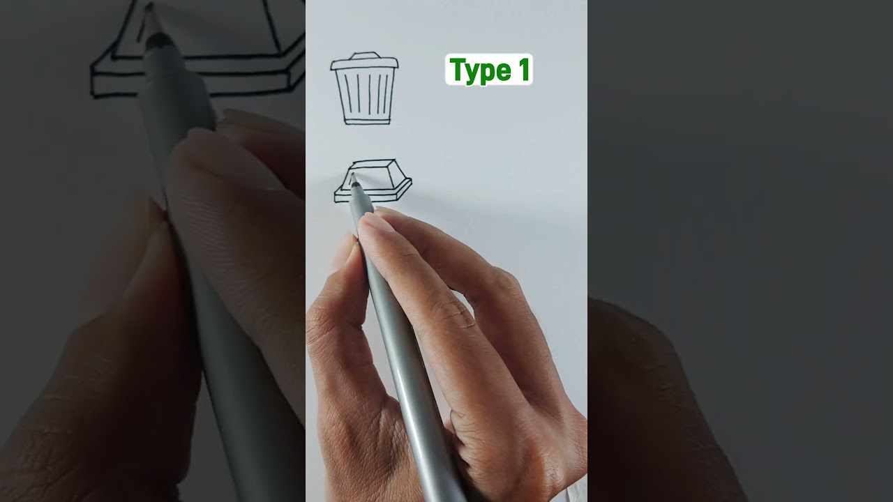 Draw dustbin different type #fyp #funart #recycle