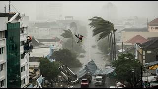 Download lagu Two Workers Suspended from the 20th Floor During a Storm in Surabaya, Residents Panic mp3