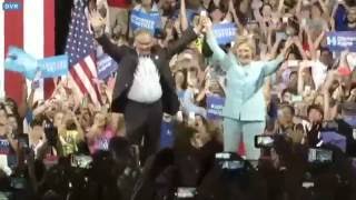 Hillary Clinton and Tim Kaine Make Their Entrance in Miami