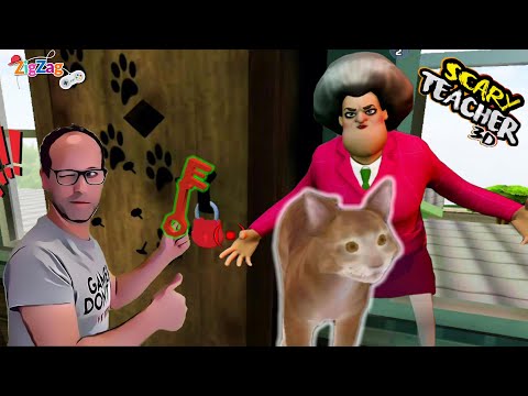 Scary Teacher #4 | Soltamos o Gatinho Aprisoanado na Casa da Professora Malvada | Português | ZigZag