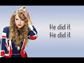 Nobody no crime by Taylor Swift lyrics video