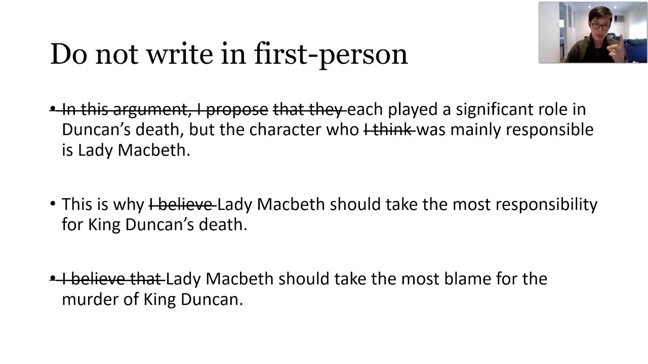 Formal Essay Writing Conventions (Secondary School)