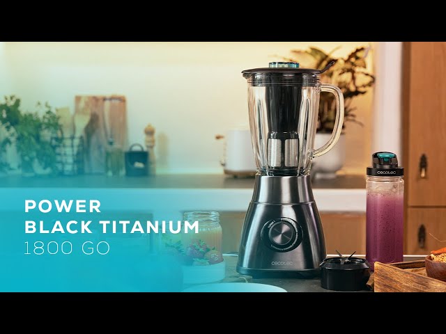 Frullatore Cecotec Power Black Titanium 1800 Go 1.8L 1800W 6 Lame Titanio Filtro Bottiglia Portatile video