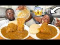 FUFU AND OGBONO SOUP AND GOAT MEAT |SPEED EATING BIG BITE CHALLENGE DAD VS DAUGHTER *SHOCKING WIN😱*