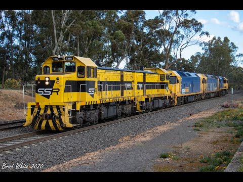 Seven different locos on SSR's 0079 & 0082 light engine transfers at Kangaroo Flat- 27/8/20